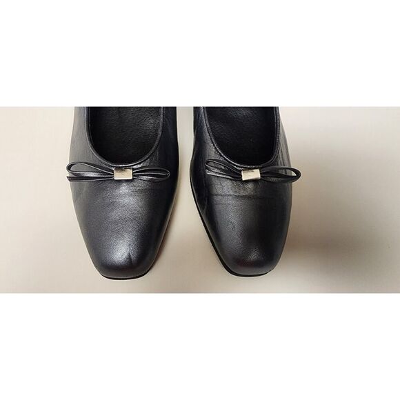 RENZO FONTANELLI Women's Gray Leather Ballet Flat Shoes Size 8B - Picture 6 of 11